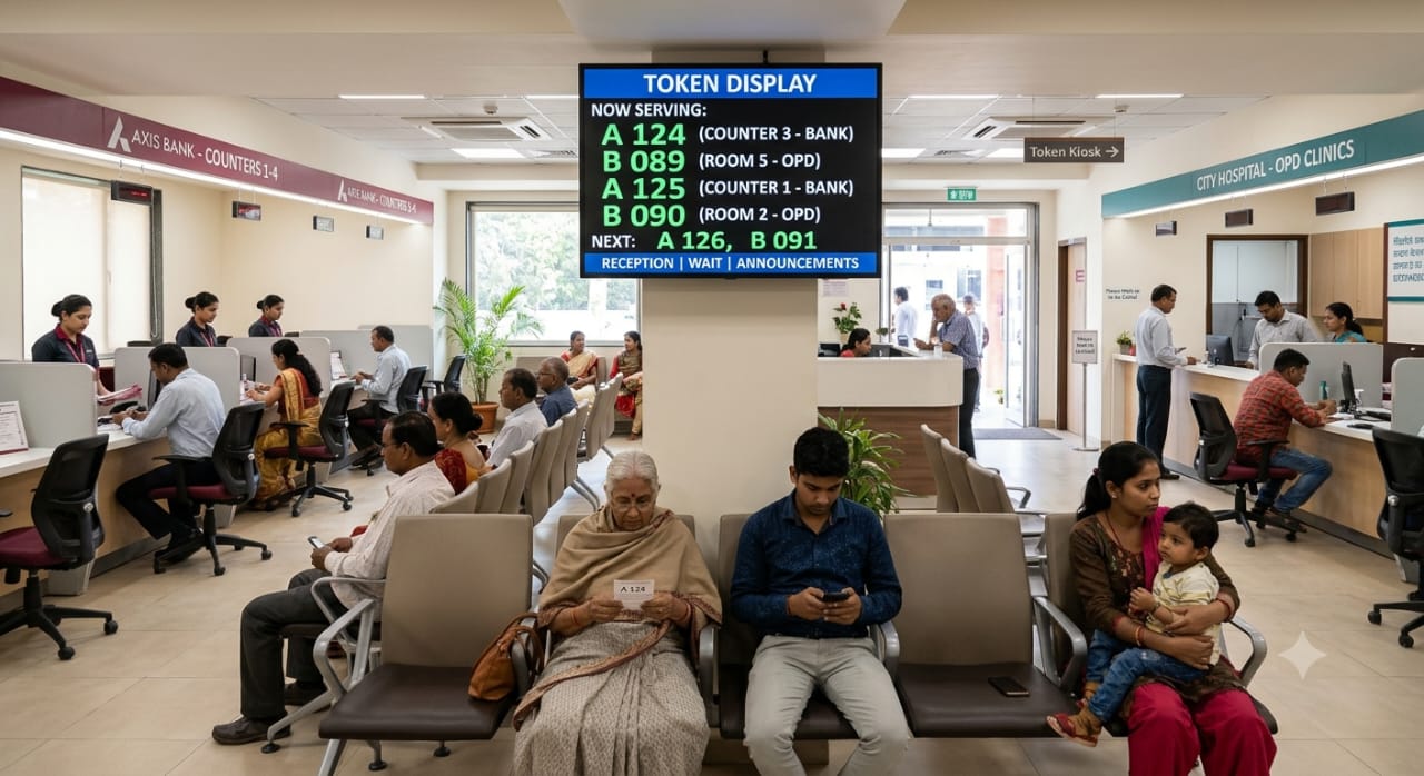 5 Benefits of a Token Display System for Banks & Hospitals